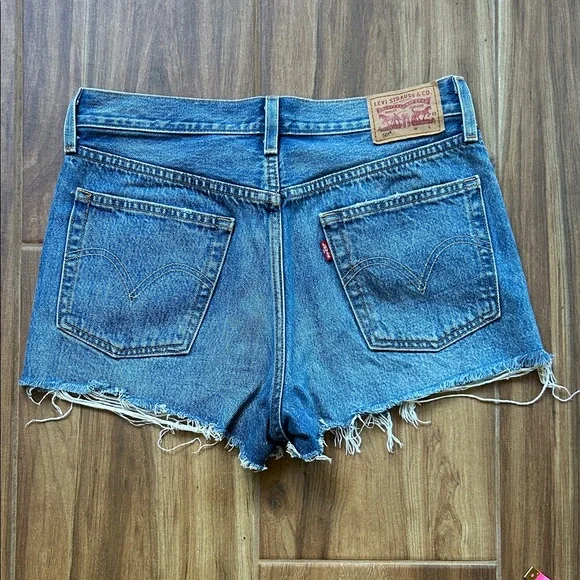 Levi's Distressed Blue Jean Shorts - Picture 2 of 5